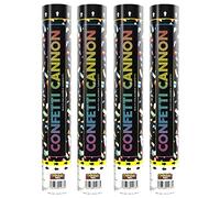 Carnival Party - 30cm Confetti Cannon - Multi-Coloured Confetti - Red, Blue, Green, Yellow & Pink - Poppers for Celebrations, Birthdays, Weddings & Parties - Pack of 4