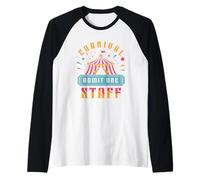Carnival Staff Admit One Circus Tent Ticket Fairground Raglan Baseball Tee
