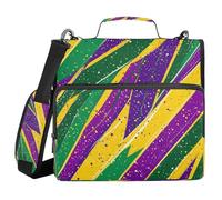 Carnival Tie Tie Jewelry 3 Ringing Binder Organizer with Shoulder Strap Multi-Pocket Document Organizer Bag for Middle School