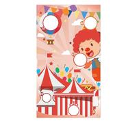 Carnival Toss Game Banner, Circus Clown Pattern Backyard Throwing Game Banner for Portable Bean Bag Toss Game Banner for Indoor Outdoor Party Thanksgiving Festival Supplies (Style 1)