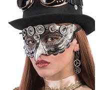 CARNIVAL Toys 1762 Steampunk Owl Mask, Brown, One Size