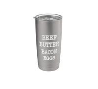 Carnivore Beef Butter Bacon Eggs Meat Eater Diet Meat Keto Stainless Steel Insulated Tumbler
