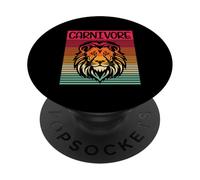 Carnivore Diet Lion Head Vintage Meat Lover Carnivore PopSockets Adhesive PopGrip