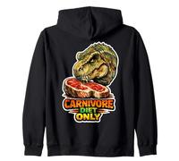 Carnivore Diet Only T Rex Funny Meat Lover Zip Hoodie
