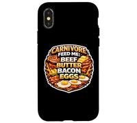 Carnivore Feed Me Beef Butter Bacon Eggs Meat Eater Diet Fan Case for iPhone X/XS