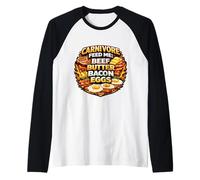 Carnivore Feed Me Beef Butter Bacon Eggs Meat Eater Diet Fan Raglan Baseball Tee