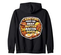 Carnivore Feed Me Beef Butter Bacon Eggs Meat Eater Diet Fan Zip Hoodie