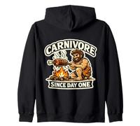 Carnivore Since Day One Meat Eater Caveman Nutrition Diet Zip Hoodie