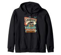 CARNIVORE VEGGIES JUST THE MIDDLE-MAN Funny Meat Lover Zip Hoodie