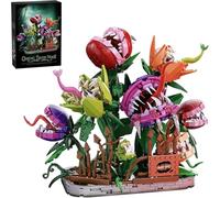 Carnivorous Flower Potted Plant Building Block Set, 1266 PCS Horror Flowers Model Kit, Flexible Cannibal Flower with Pot Building Kit, Creative Botanical Decoration Gift for Adults