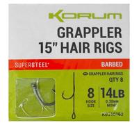 Carnivorous hook Korum Grappler Hair Rigs 15 Barbed 8 (x8) Noir 8