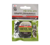 Carnivorous hook Korum Grappler Hair Rigs 1M Barbed 10 (x6) Noir 10