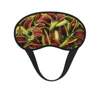 Carnivorous Plant Elastic Band Eye Mask for Sleeping, Blackout Sleep Mask Block Light, Comfortable Travel Nap