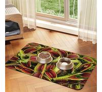 Carnivorous Plant print Cats Pet Bowl Placemat Pet Feeding Mats for Dogs, Non-Slip PU Leather Tablecloth for Pets