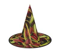 Carnivorous Plant Print Halloween Wide Brim Foldable Hat Suitable For Cosplay,Masquerade And Carnival-1 Piece