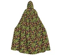 Carnivorous Plant Print Hooded Unisex Adult Cloak Halloween Christmas Carnival Theme Parties Cosplay Costum