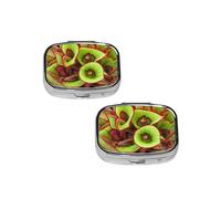 Carnivorous Plant Print pilldispenser 2 Compartment Medicine Case, Portable pilldispenser for Pocket Or Purse Pillbox