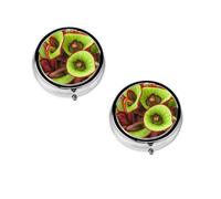 Carnivorous Plant Print pilldispenser, Round Organizer, 3 Compartment Small Case for Purse & Pocket, Portable Medicine Box for Travel
