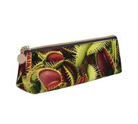 Carnivorous Plant Print Student Pencil Case Large Capacity Triangle Pouch Daily Essentials School College