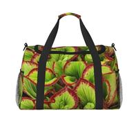 Carnivorous Plant Print Womens Sports Bags Travel Bag - Gym Tote Bag with Compartment,Duffel Bags for Men,Ladies Holdall,Carry On Weekend Travel Handbags for Women