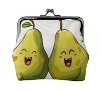Carnivorous Plant Prints Coin Purses with Kiss-lock, PU Leather Mini Pouch Change Wallet for Men Women, Cartoon Pears, One Size
