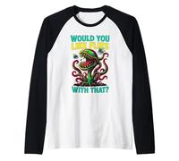 Carnivorous Plant Would You Like Flies with That Flytrap Raglan Baseball Tee