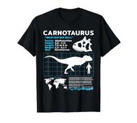 Carnotaurus fact Sheet Dinosaur Facts Value Graphic T-Shirt, Men, Black, M