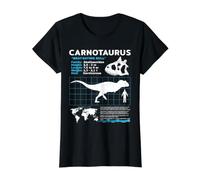 Carnotaurus fact Sheet Dinosaur Facts Value Graphic T-Shirt, Women, Black, M
