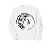 Carnotaurus Fossil Skeleton Paleontology Black Hand Drawn Sweatshirt