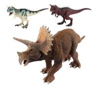 Carnotaurus Triceratops Model - Realistic Dinosaur Figurine, Animal Toy | Educational Playset For Boys Girls Kids Classroom Home Imaginative Fun Display Collection Learning Resource