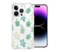 CAROKI Clear Case for iPhone 14 Pro, Anti-Yellowing Turtle Pattern Bumper Protective Shockproof Soft Silicon Cover Case