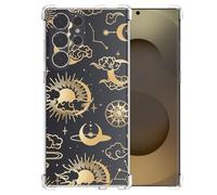 CAROKI Clear Case for Samsung S25 Ultra,Shockproof Transparent Bumper Cover Soft Silicone Rubber TPU Bumper Clear Cover Phone Case with Sun Moon Pattern for Samsung S25 Ultra-Sun Moon