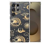 CAROKI Clear Case for Samsung S26 Ultra,Shockproof Transparent Bumper Cover Soft Silicone Rubber TPU Bumper Clear Cover Phone Case with Sun Moon Pattern for Samsung S26 Ultra-Sun Moon
