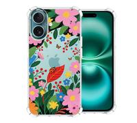 CAROKI Clear Floral Phone Case for iPhone 16,Floral Frenzy Delight Pattern Durable & Slim Fit Shockproof Soft Lightweight Protective Case for iPhone 16