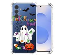 CAROKI Clear Halloween Phone Case for Samsung S25,Spooky Halloween Ghost Pattern Durable & Slim Fit Shockproof Soft Lightweight Protective Case for Samsung S25