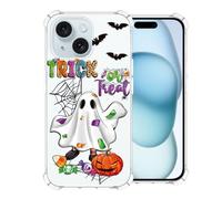 CAROKI Clear Phone Case for iPhone 15,Halloween Pattern Case Cover Soft TPU Protective Slim Shockproof Cover Boys Girls Phone Case for iPhone 15-Cute Halloween Ghost