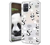 CAROKI Compatible for Samsung Galaxy A51 5G Clear Case,Drop Protection Shockproof Panda Pattern Clear Transparent TPU Casewith 4 Corners Shockproof Protection for Samsung Galaxy A51 5G (Panda)