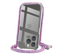 CAROKI Crossbody Case for iPhone 12 Pro Max, Necklace Mobile Phone Cover with Cord Strap,Clear Transparent TPU Soft iPhone 12 Pro Max Cover Holder with Neck Cord Lanyard Strap-Unicorn