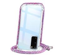 CAROKI Crossbody Case for Samsung S20 FE 5G, Necklace Mobile Phone Cover with Cord Strap,Clear Transparent TPU Soft Samsung S20 FE Cover Holder with Neck Cord Lanyard Strap-Unicorn