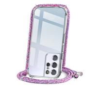 CAROKI Crossbody Case for Samsung S21 Ultra, Necklace Mobile Phone Cover with Cord Strap,Clear Transparent TPU Soft Samsung Galaxy S21 Ultra Cover Holder with Neck Cord Lanyard Strap-Unicorn