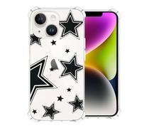 CAROKI iPhone 14 Clear Case, Anti-Yellowing with Black Star Pattern, Bumper Protective Shockproof Soft Silicon Cover Case for iPhone 14 6.1" 2022