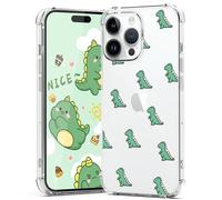 CAROKI iPhone 14 Pro Max Clear Case with Dinosaur Pattern - Bumper Protective Shockproof Soft Silicon Cover for 6.7" Phone