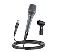 CAROL AC-900S XLR Wired Vocal Microphone - Dynamic Supercardioid Mic with AHNC Noise Cancelling Tech for Singing, Karaoke, Stage & Studio, Includes Mic Clip, 4.5m Cable & On/Off Switch - Grey