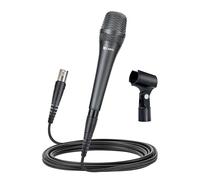 CAROL AC-910 XLR Wired Vocal Microphone - Dynamic Cardioid Mic with Dual-Engine AHNC Noise Cancelling Tech for Professional Singing, Karaoke, Stage & Studio, Includes Mic Clip, 4.5m XLR Cable