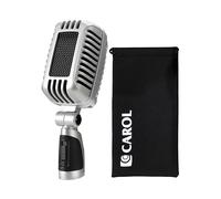 CAROL CLM-101 XLR Professional Vintage Wired Microphone - Dynamic Supercardioid with Dual Mic-Capsules for Singing and Stage, Includes Classic Mic, Storage Pouch & Switch(Cable Not Included) -Black