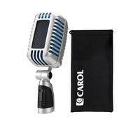 CAROL CLM-101 XLR Professional Vintage Wired Microphone - Dynamic Supercardioid with Dual Mic-Capsules for Singing and Stage, Includes Classic Mic, Storage Pouch & Switch(Cable Not Included) -Blue