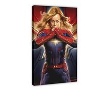 Carol Danvers Captain Brie Larson Movie Universe 46 Canvas Poster Wall Art Decor Print Picture Paintings for Living Room Bedroom Decoration Frame:20×30inch(50×75cm)