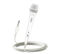 CAROL E dur-916S White XLR Wired Vocal Microphone for Singing - Dynamic Supercardioid Mic with Dual Shock Mount System for Karaoke, Stage & Public Speaking, Includes Mic, 4.5m XLR Cable & Switch