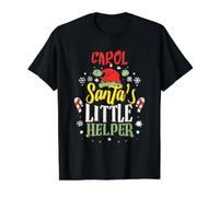 Carol Santa's Little Helper Carol Christmas Name Value Graphic T-Shirt, Men, Black, XL