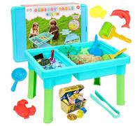Carolart Ocean Sensory Table with Sands, Bin with Lid, Indoor Outdoor Use, Sand Art Kit for Boys and Girls, Toys for Toddlers Age 3-5, 17x11.5x10.2 Inches